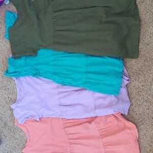 Set of Four Girls' Tiered Dresses